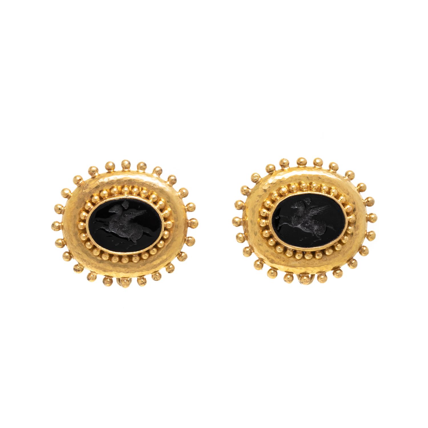 ELIZABETH LOCKE, INTAGLIO EARCLIPS