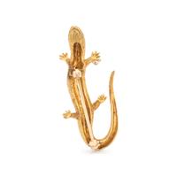 YELLOW GOLD AND DIAMOND LIZARD BROOCH