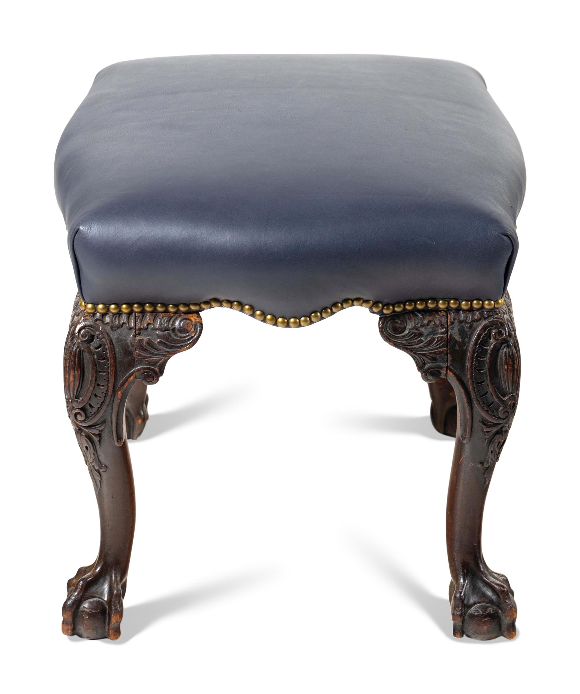 A George II Style Carved Mahogany Footstool