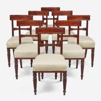 A set of ten Classical carved mahogany dining chairs Boston, MA, circa 1815