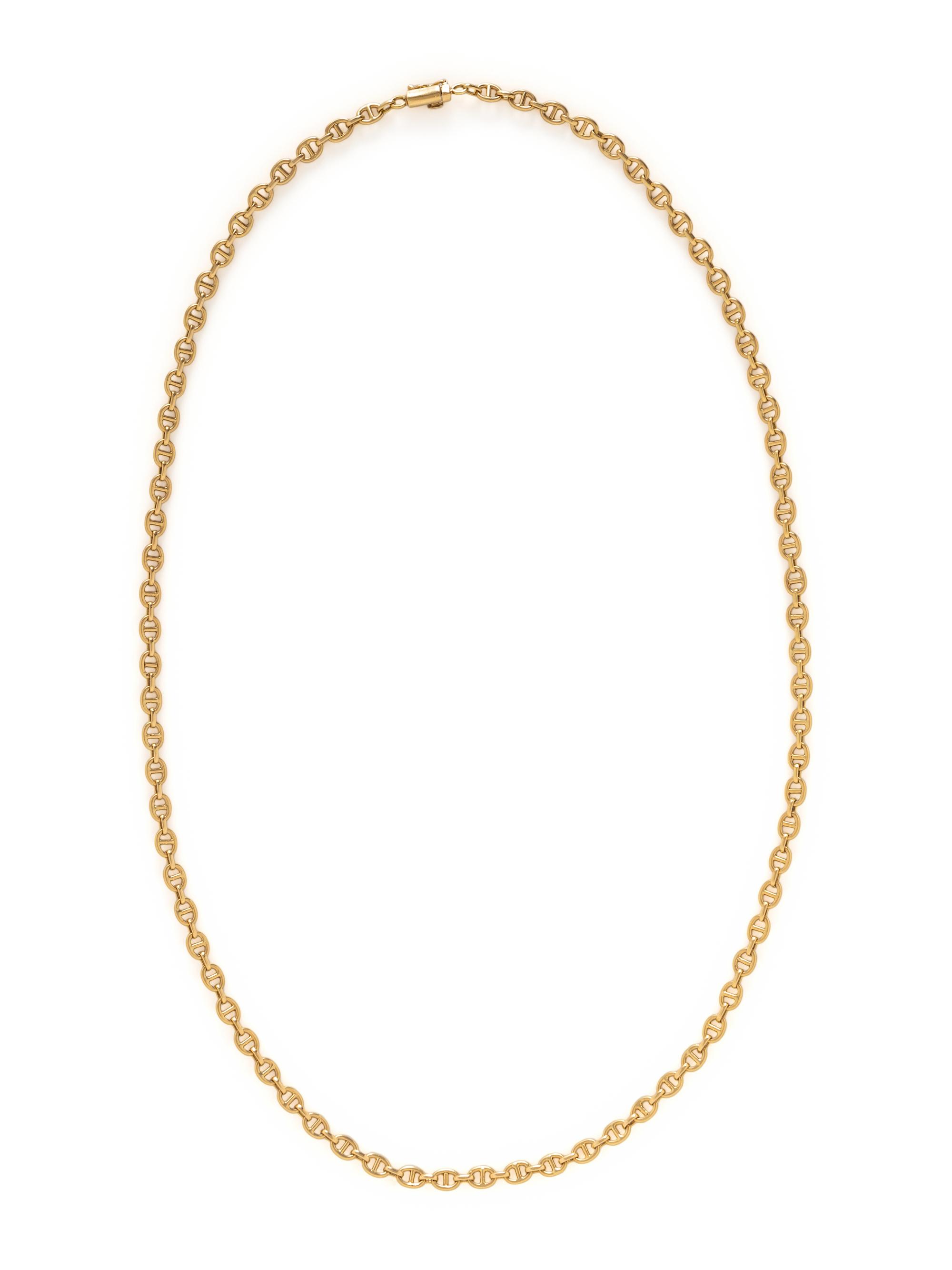 YELLOW GOLD MARINER LINK NECKLACE