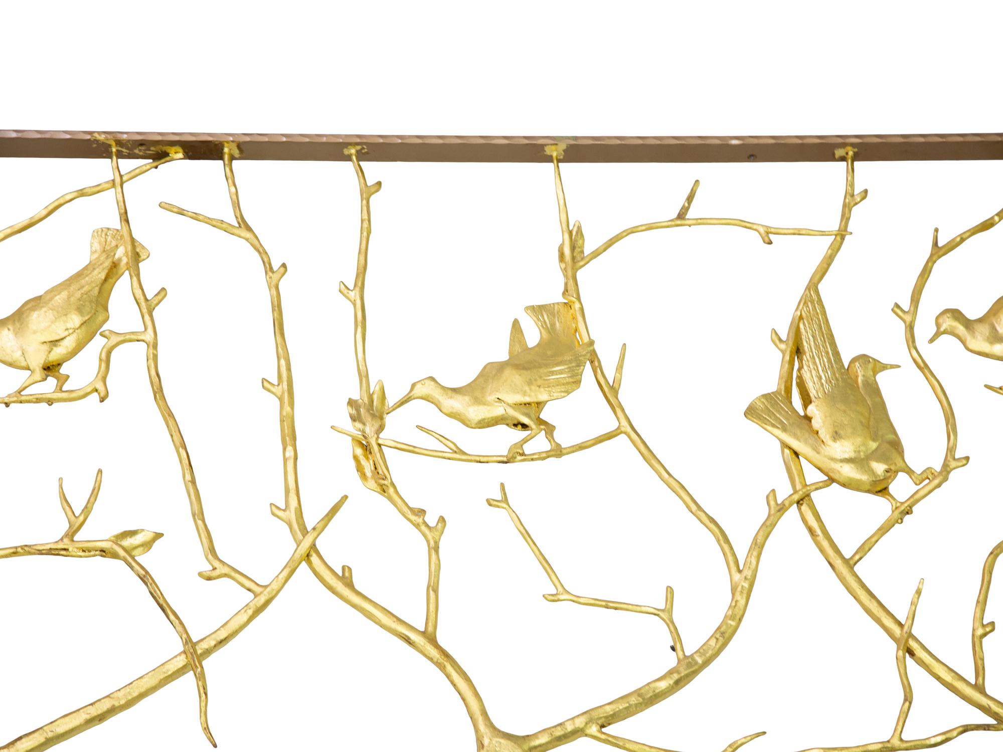 A Gilded Wrought Iron Railing Attributed to Edgar Brandt