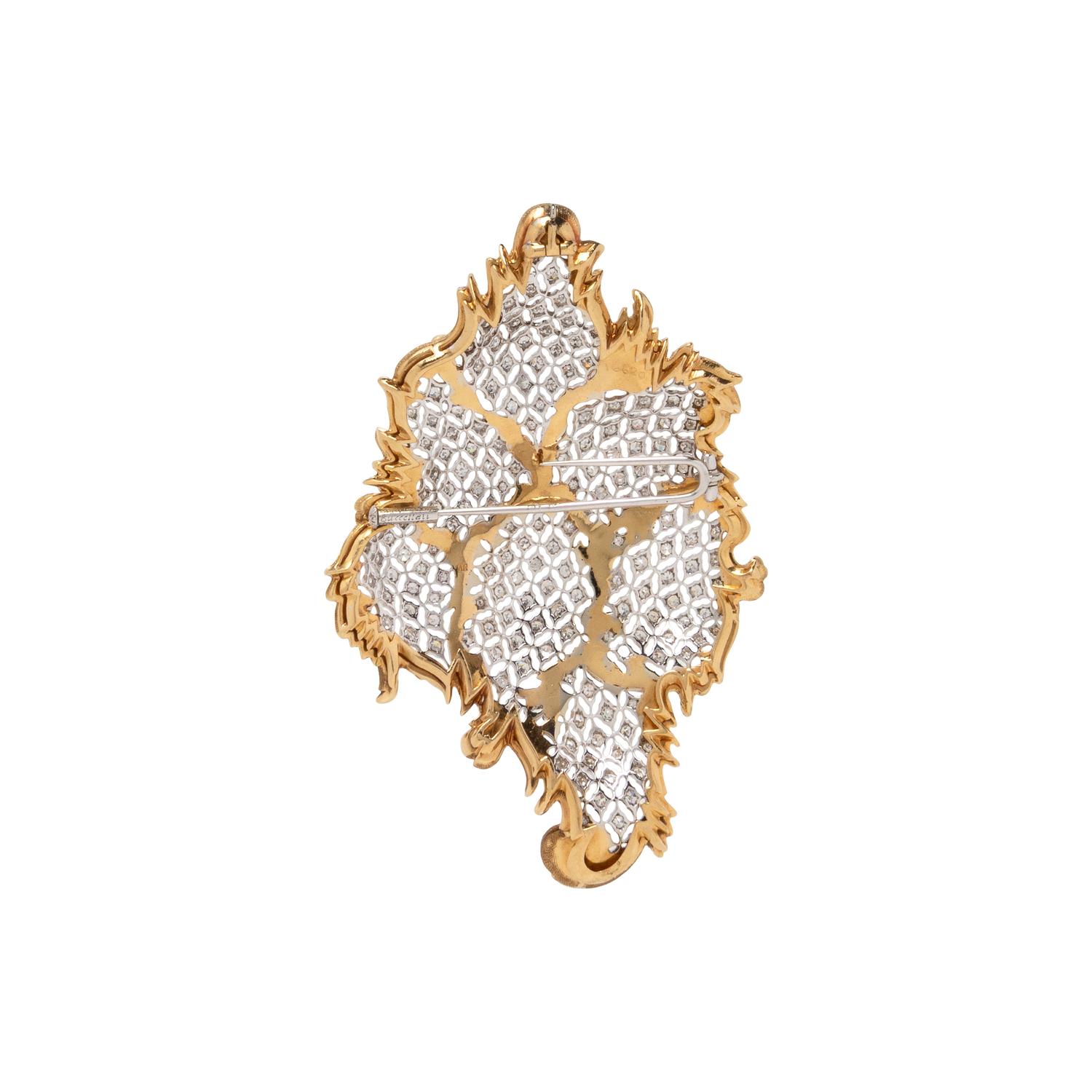 GIANMARIA BUCCELLATI, GOLD AND DIAMOND PENDANT NECKLACE