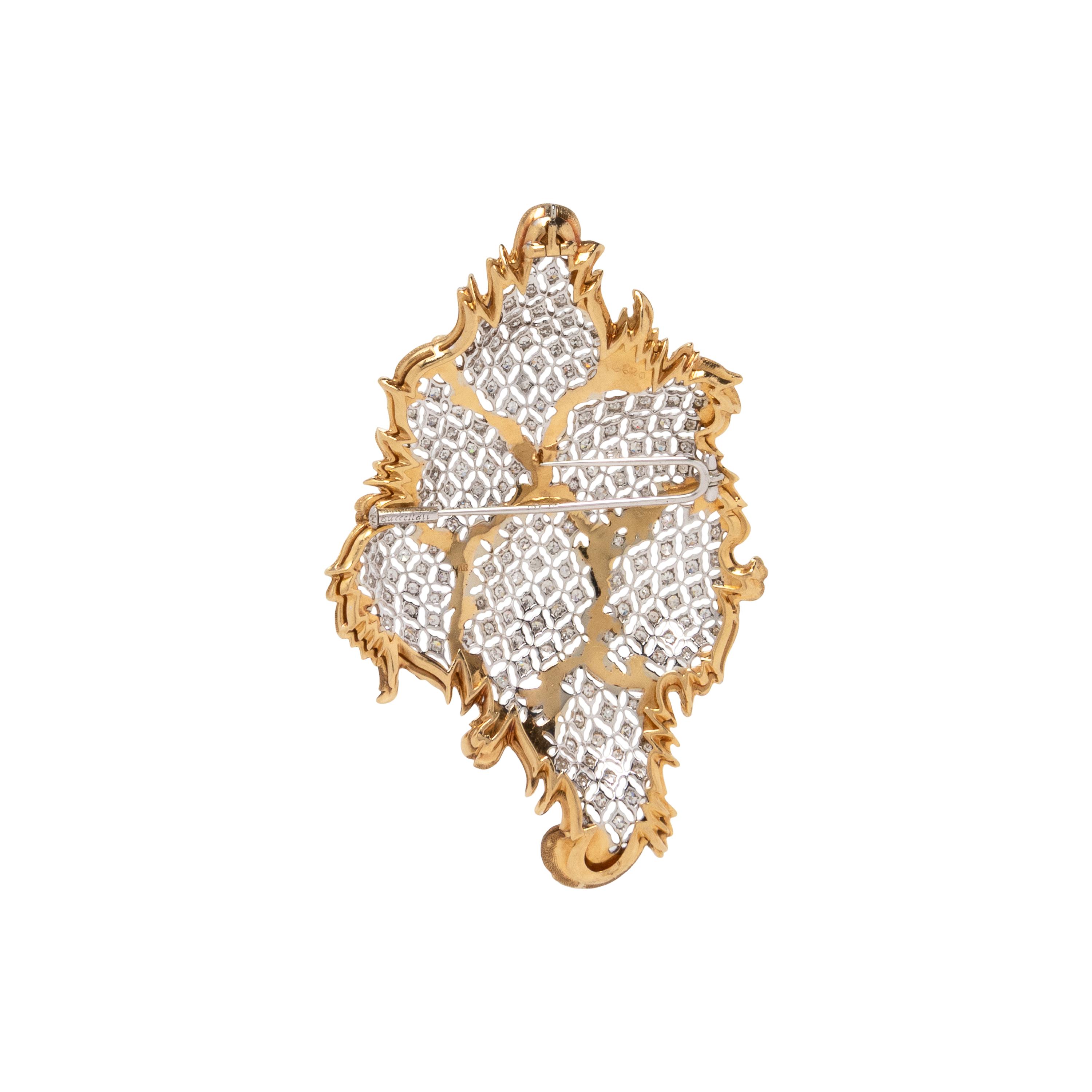 GIANMARIA BUCCELLATI, GOLD AND DIAMOND PENDANT NECKLACE