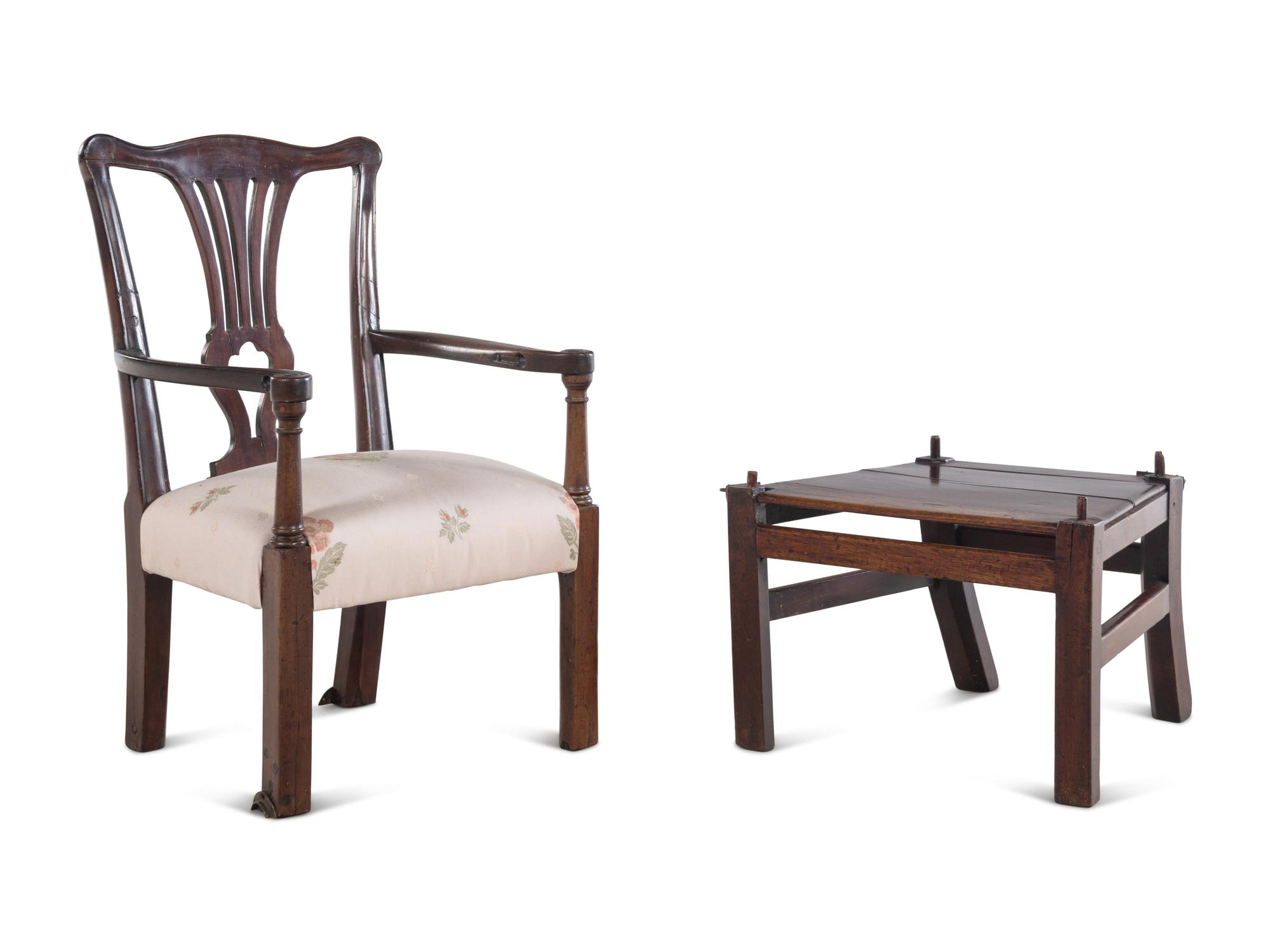 A George III Style Child's Walnut Highchair