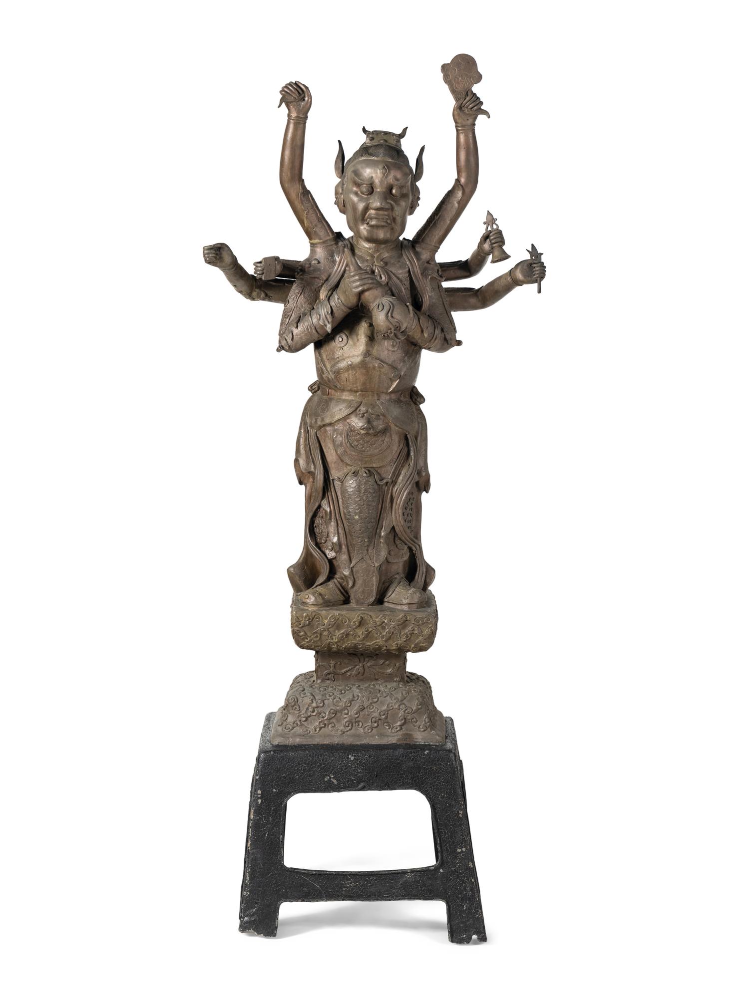 A Large Chinese Bronze Figure of a Deity