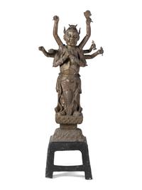 A Large Chinese Bronze Figure of a Deity