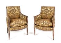 A Pair of Directoire Painted Bergeres