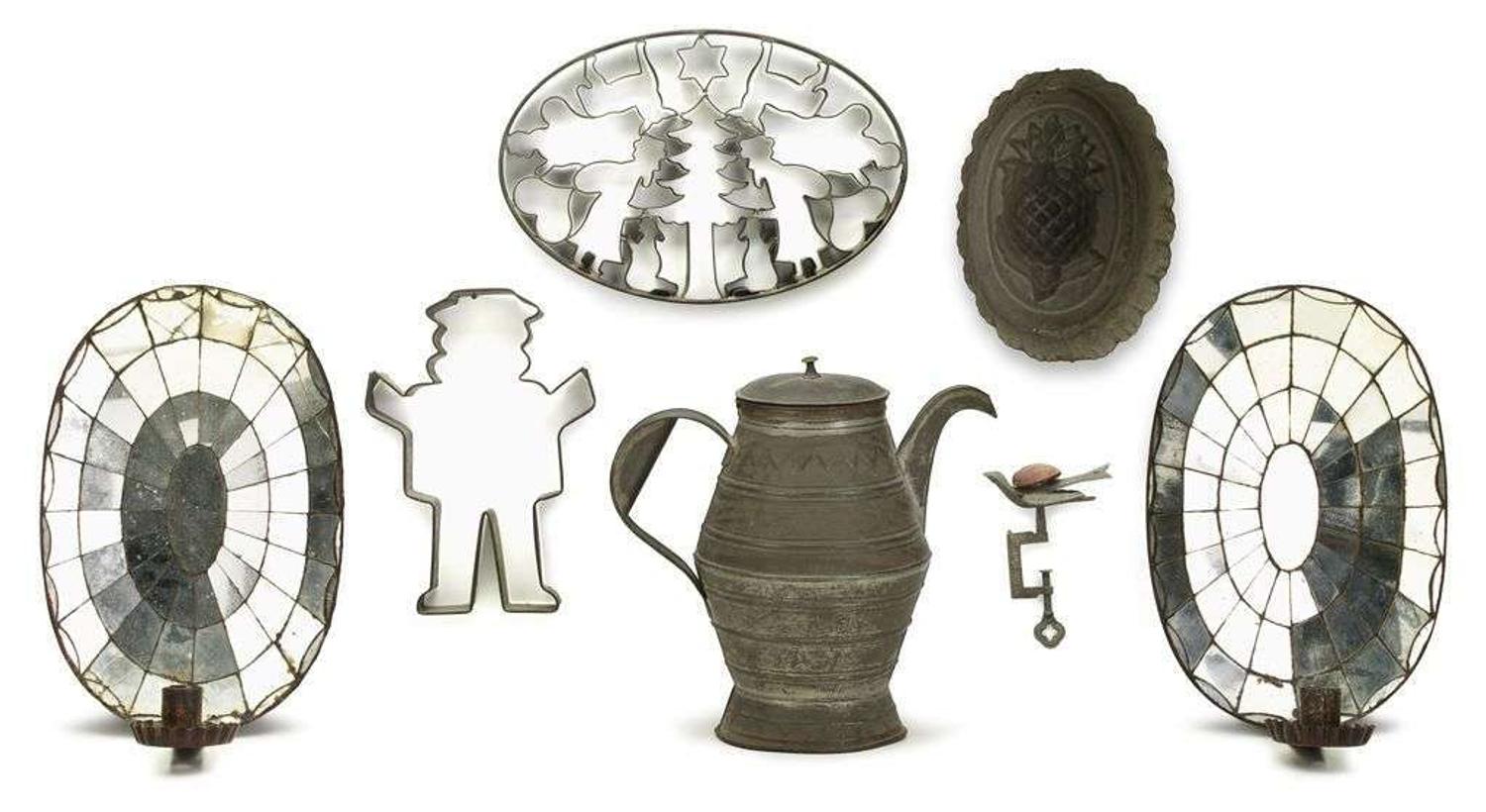 Group of tinware items 19th century