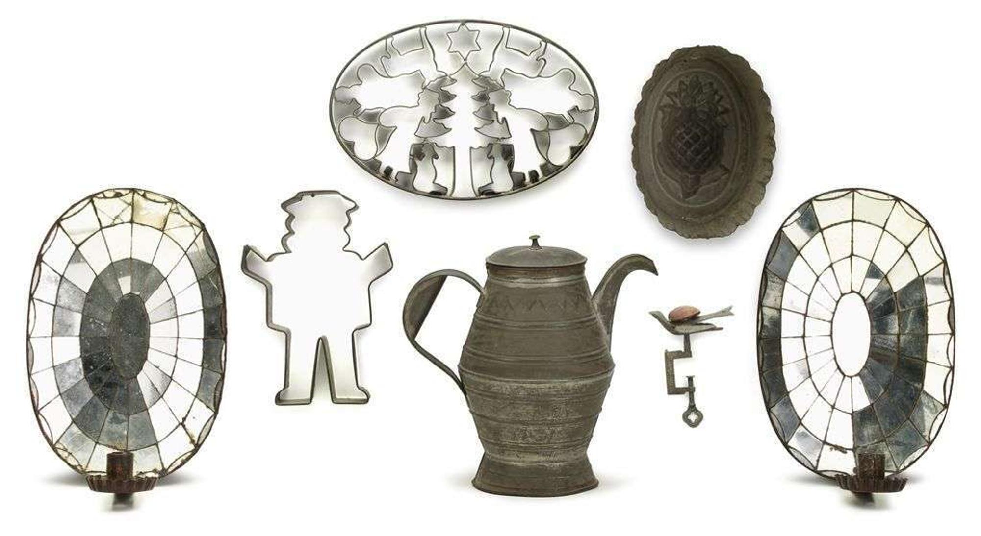 Group of tinware items 19th century