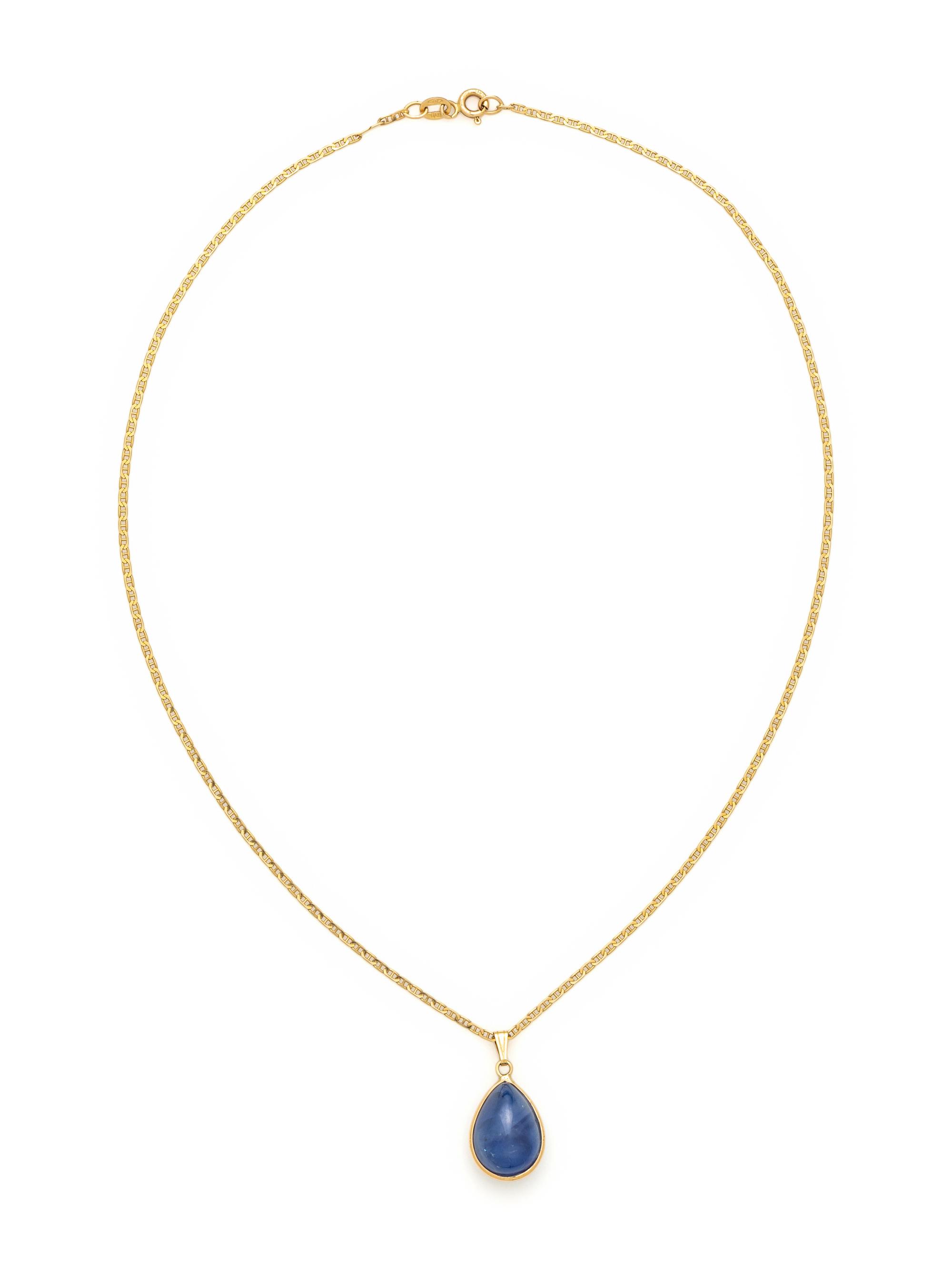CABOCHON SAPPHIRE PENDANT/NECKLACE
