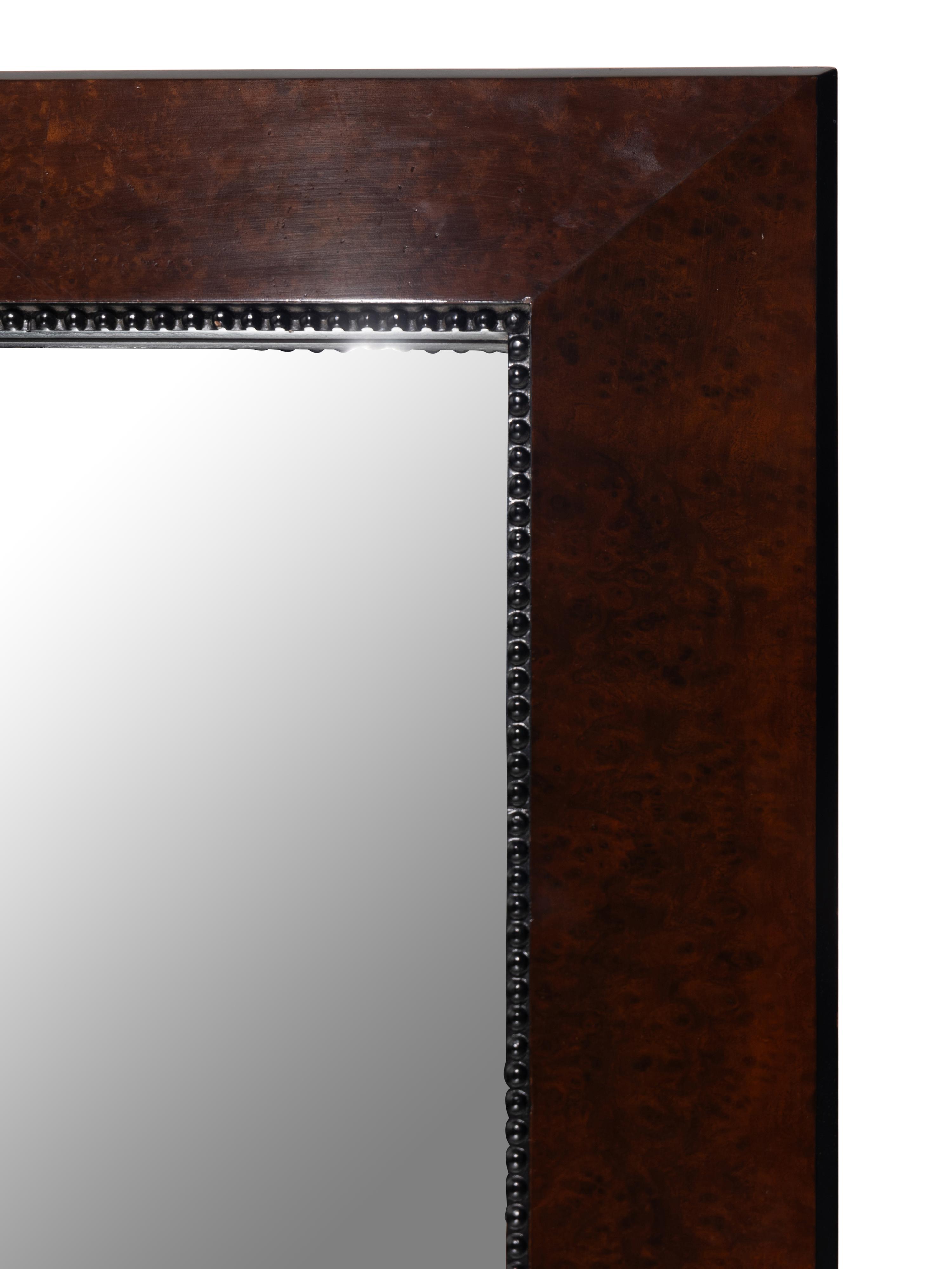 A Large Contemporary Burlwood Mirror