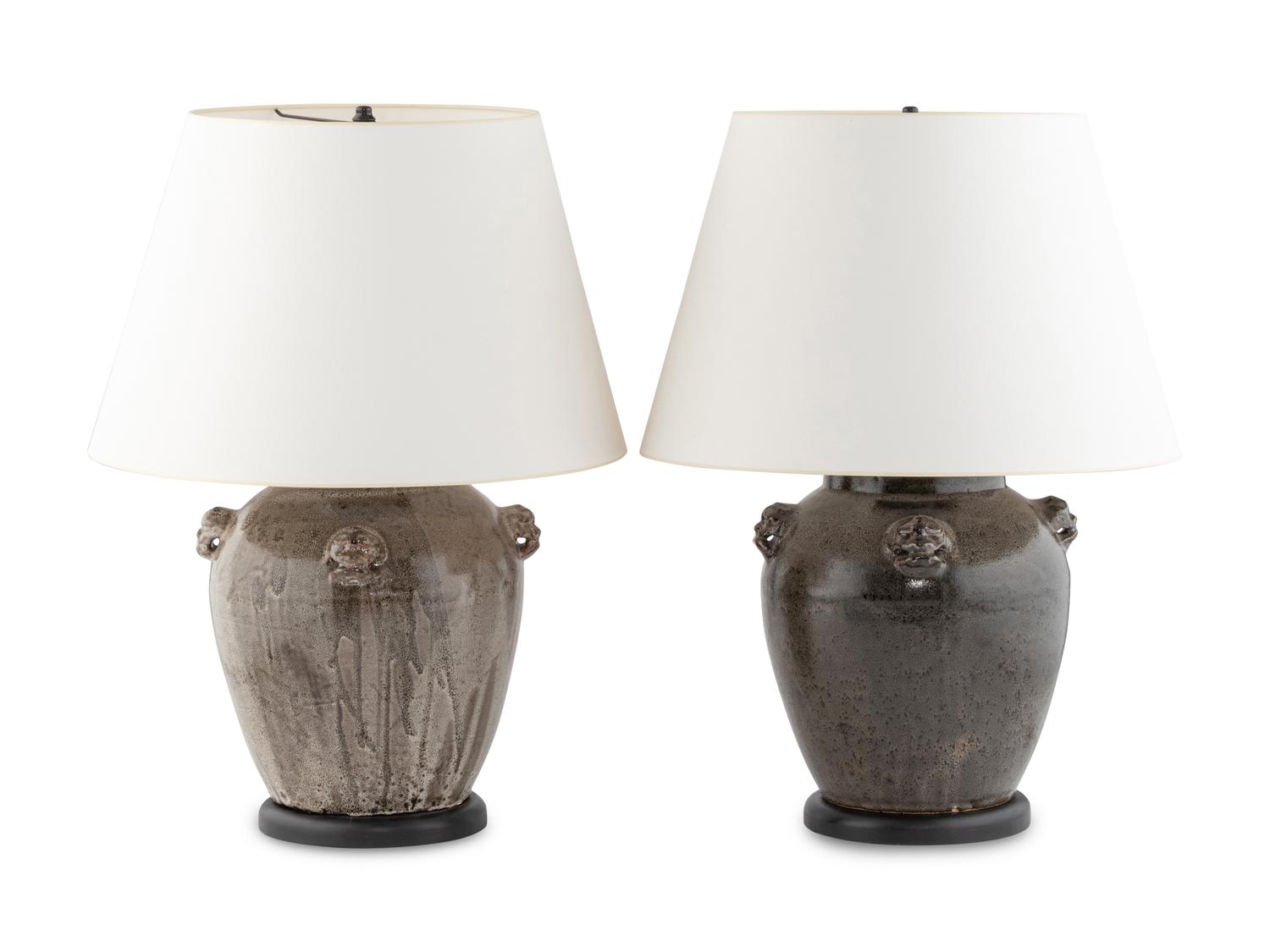 A Pair of Pottery Lamps