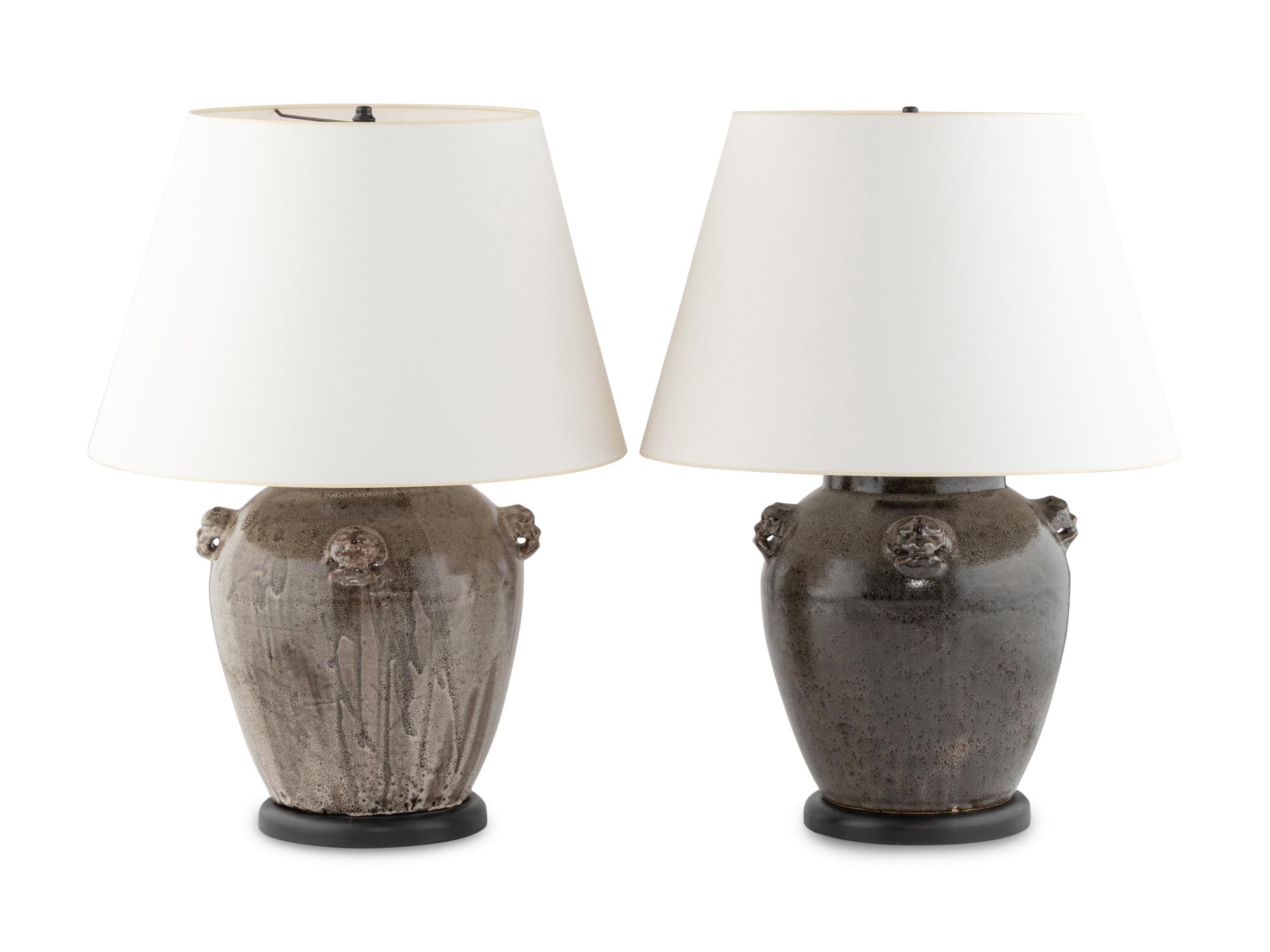 A Pair of Pottery Lamps