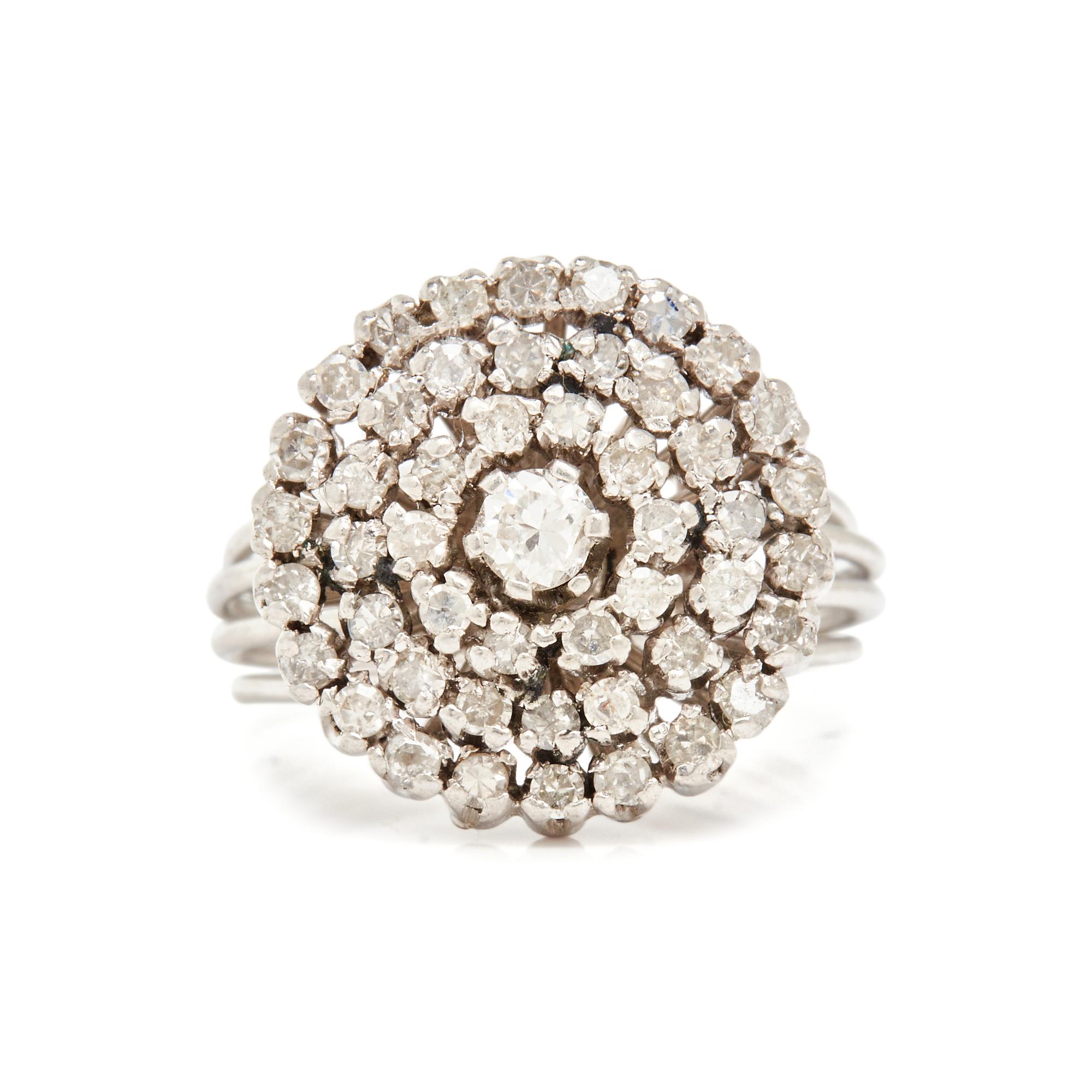 PLATINUM AND DIAMOND CLUSTER RING