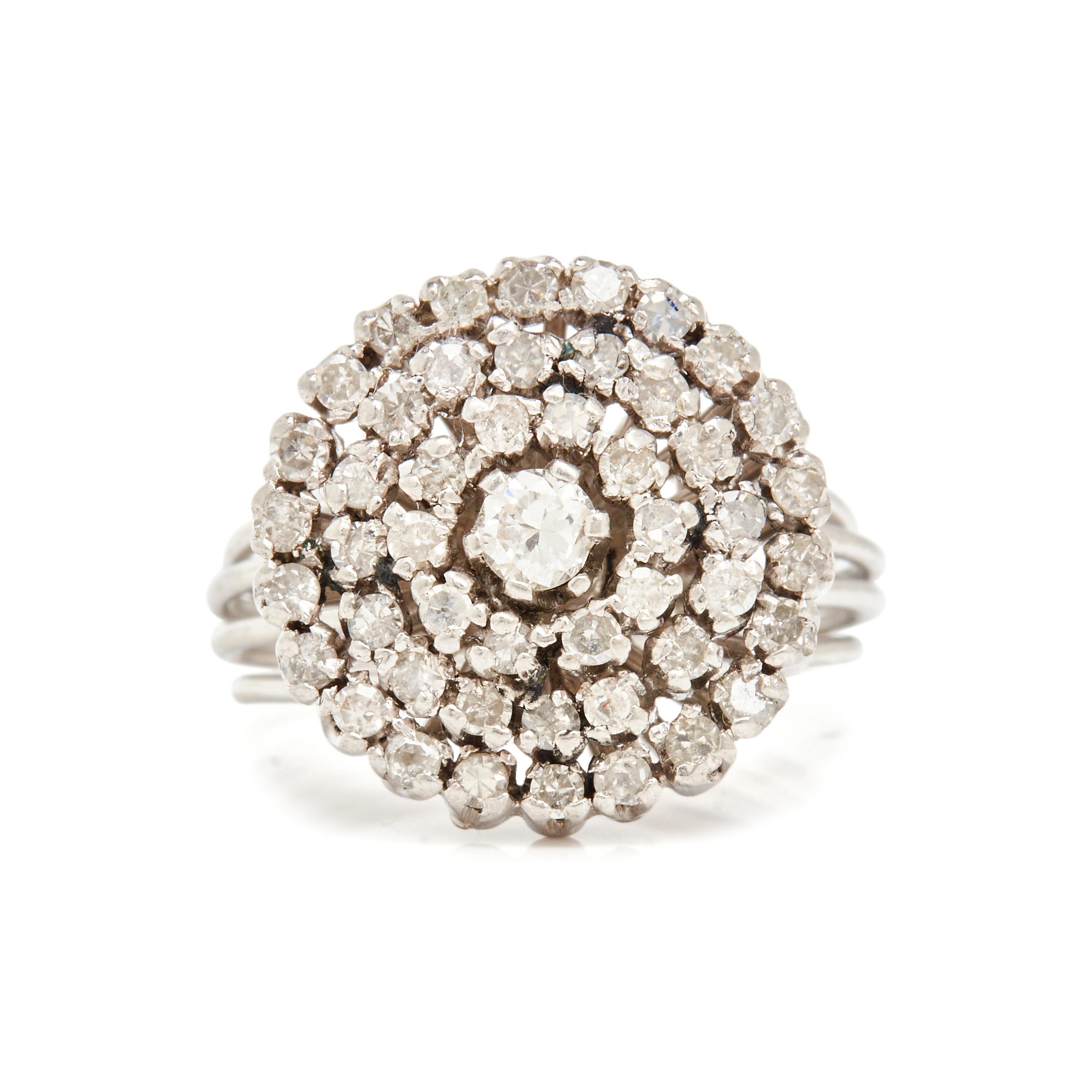 PLATINUM AND DIAMOND CLUSTER RING