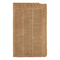 [American Revolution] Broadsheet Newspaper Printing of the First American Articles of War, Signed in Type by John Hancock and Charles Thomson