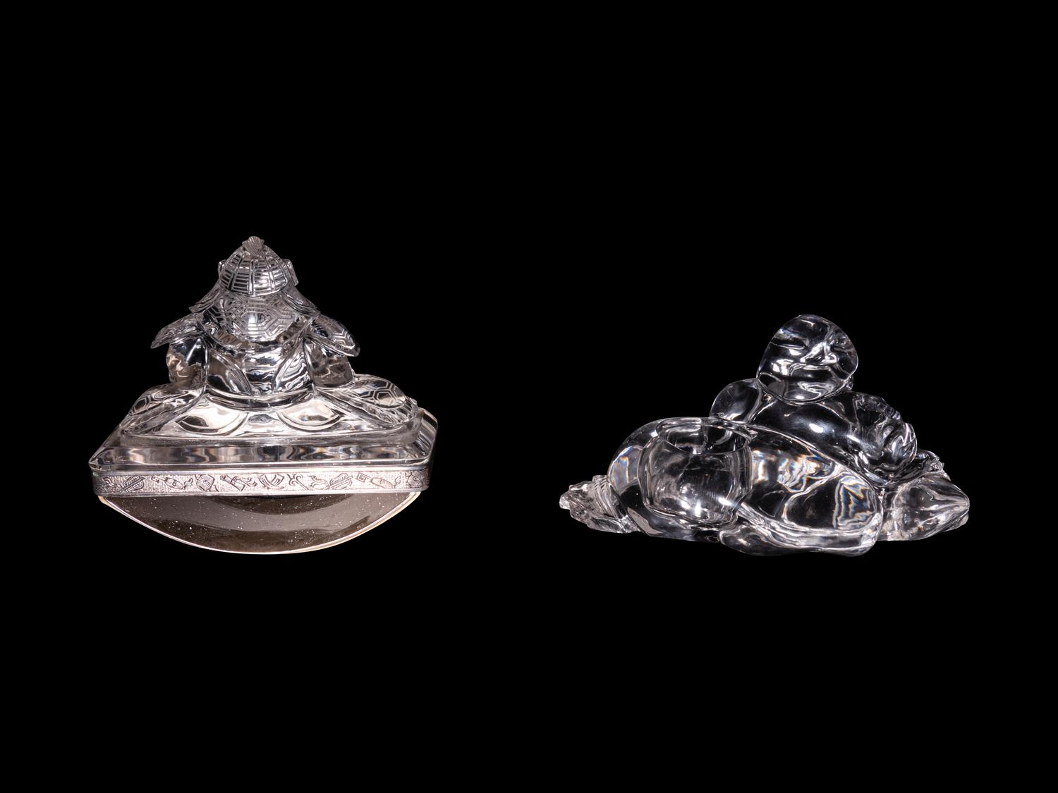 A Silver Mounted Rock Crystal Desk Set