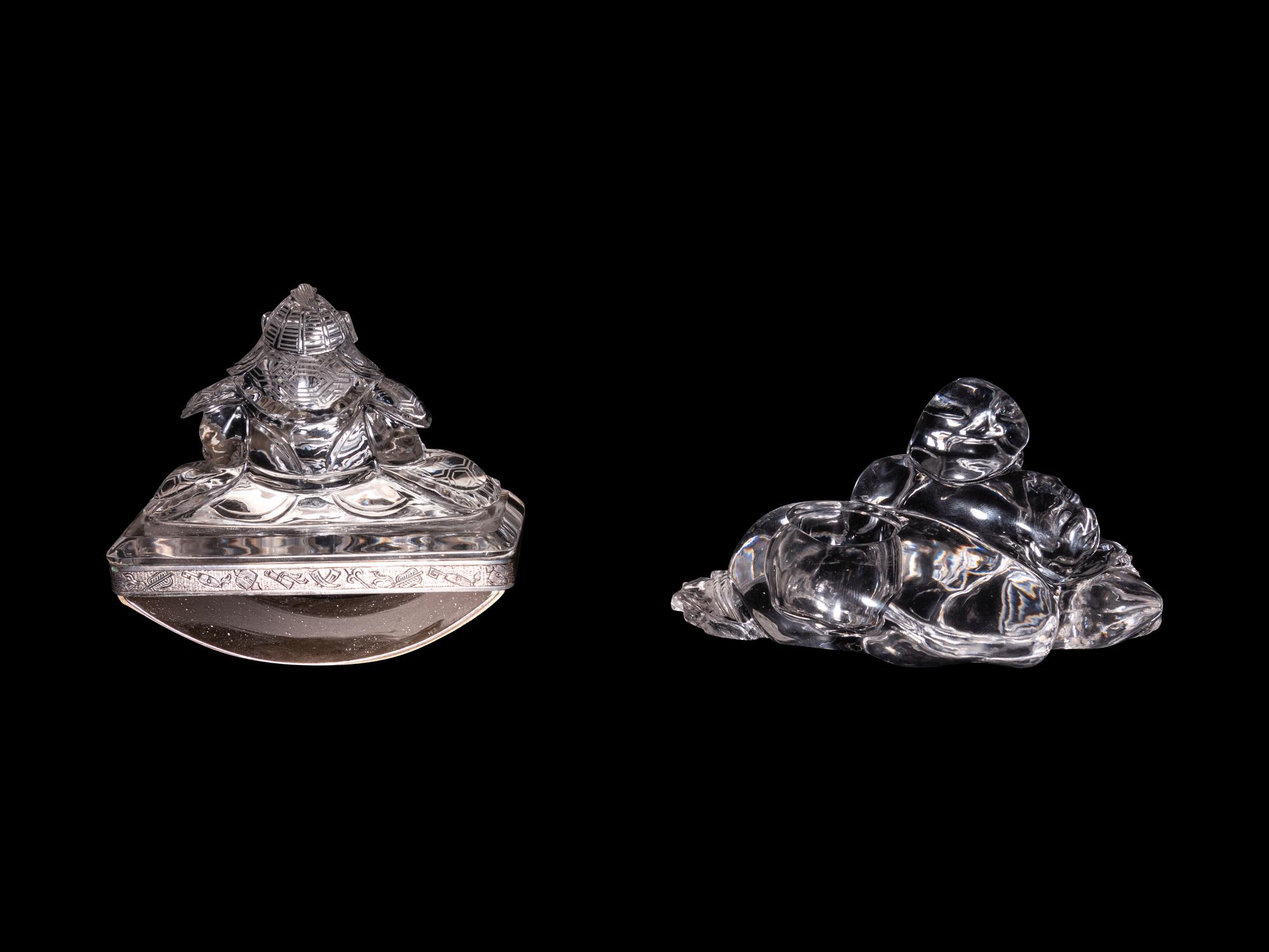A Silver Mounted Rock Crystal Desk Set
