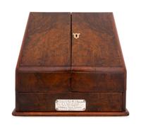 An English Burl Walnut Traveling Desk