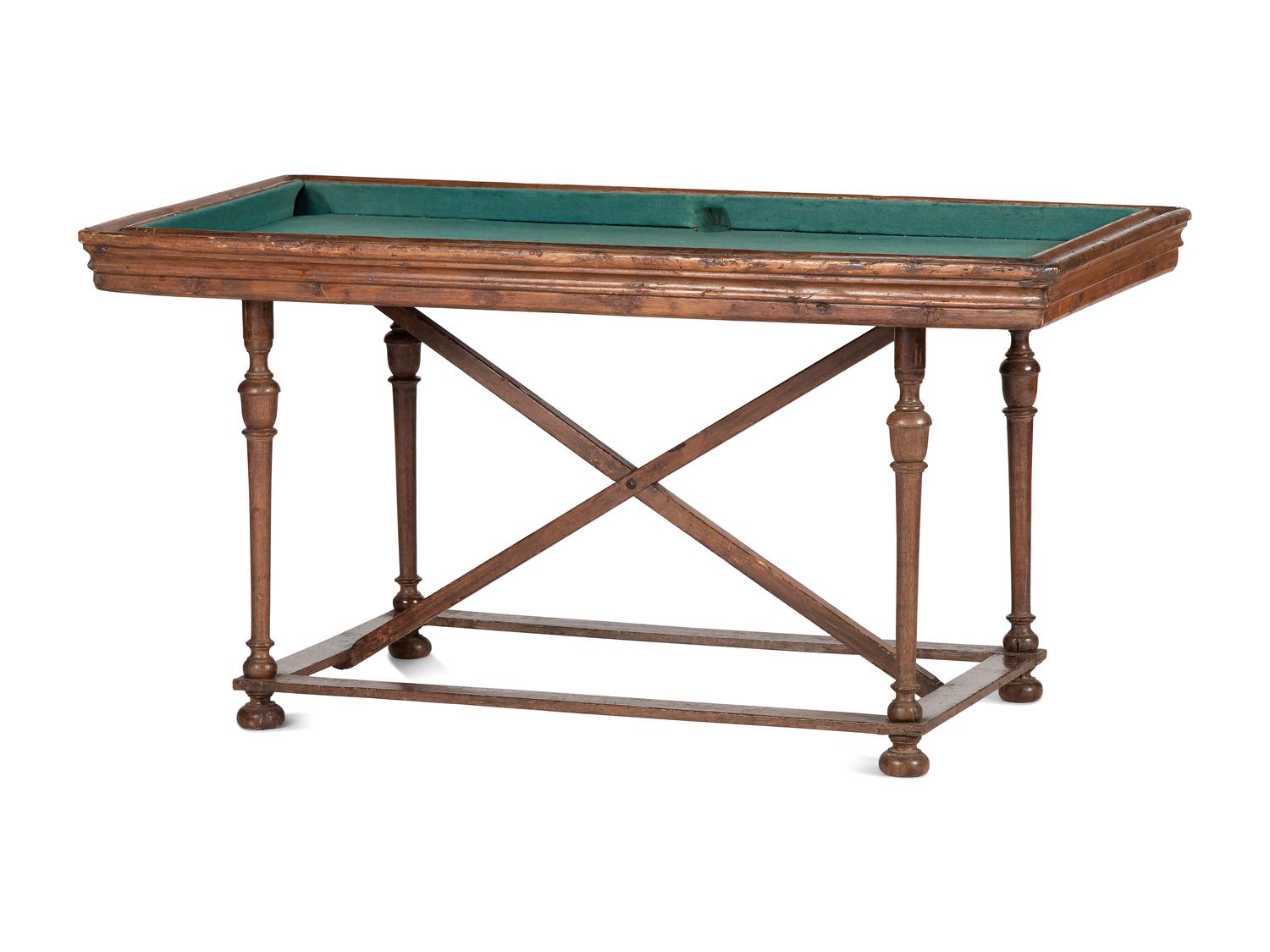 A George III Turned Oak Quarter-Size Billiards Table