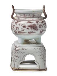 A Chinese Yuan/Early Ming Style Copper Red Incense Burner