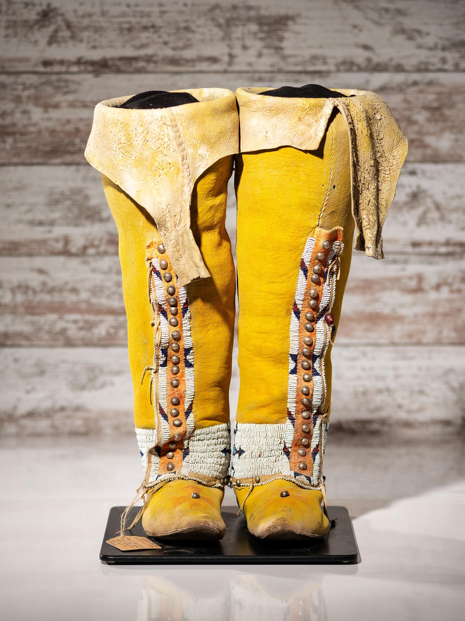 Arapaho Beaded Hide Boot Moccasins