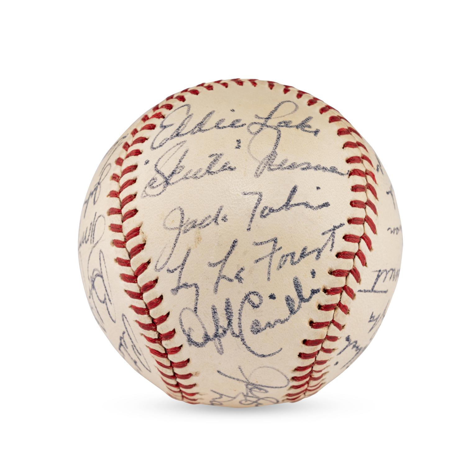 A 1945 Boston Red Sox Team Signed Autograph Baseball