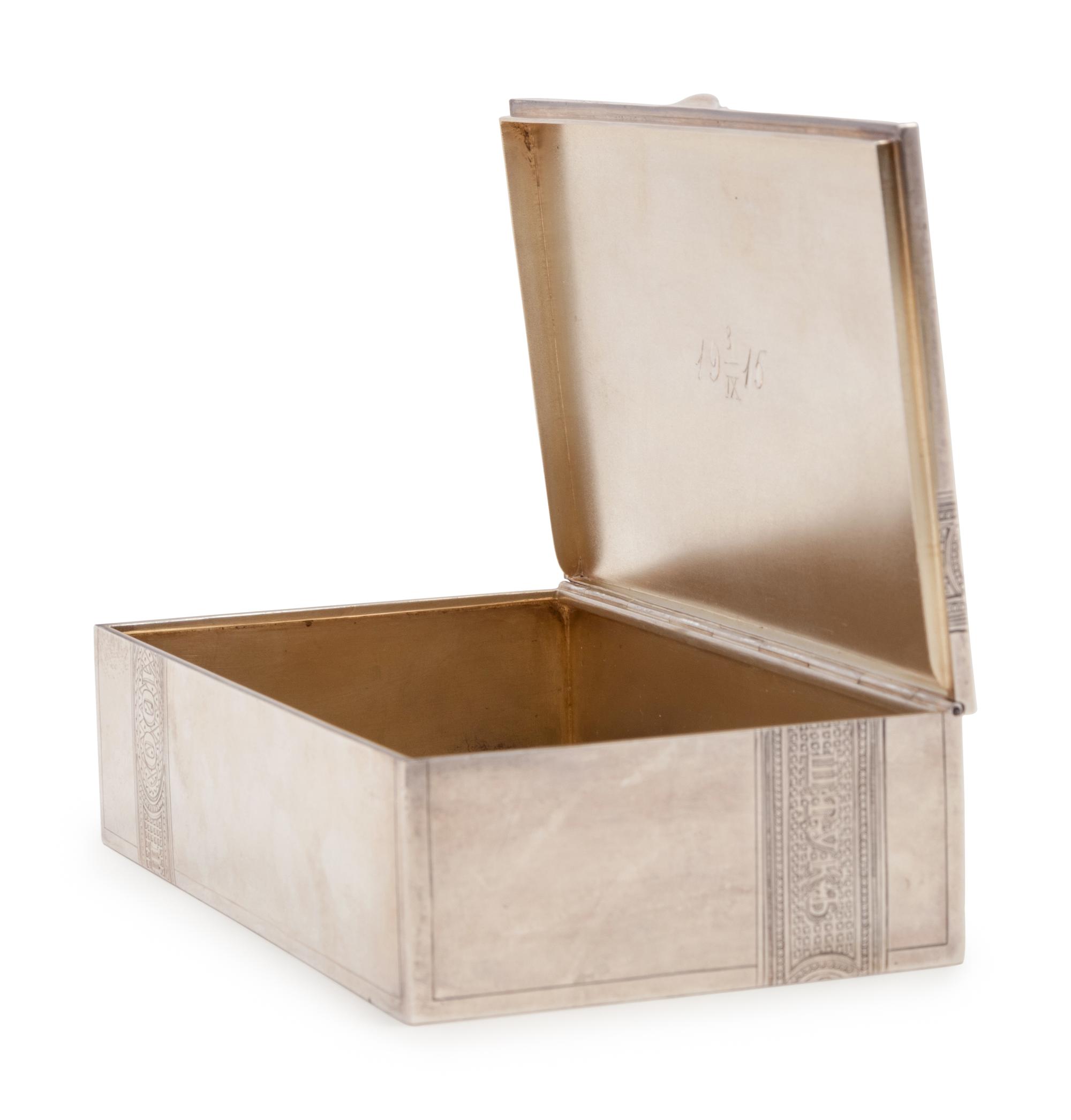 A Russian Silver Table-Top Cigarette Box