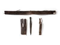 Blackfeet Tacked Belt, with Knife Sheath and Whetstone Case