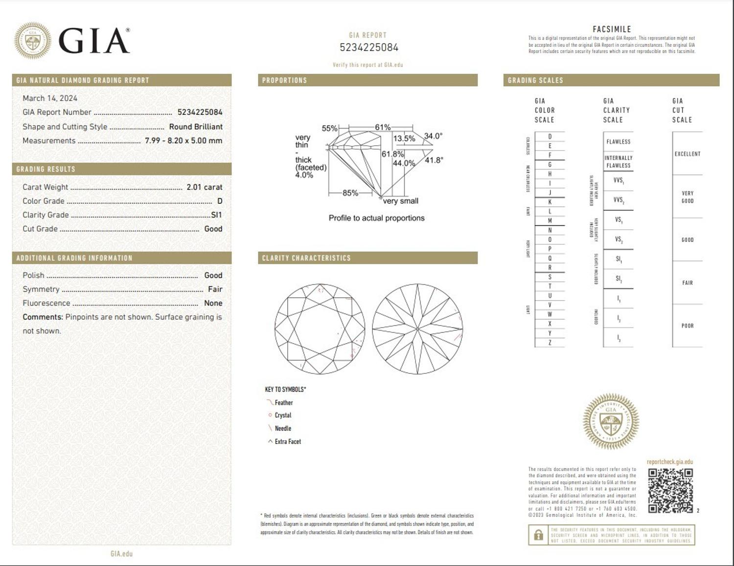 2.01 CARAT ROUND BRILLIANT CUT DIAMOND