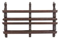 A Continental Carved Oak Plate Shelf Height 26 1/2 x width 39 1/2 x depth 6 inches. — 19TH CENTURY