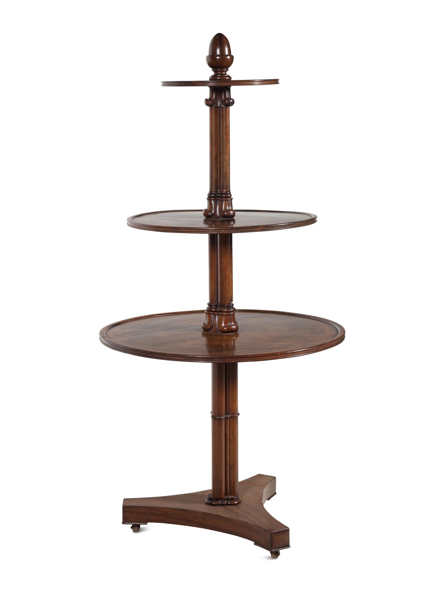 A George III Gothic Style Mahogany Dumbwaiter in the Style of Ince and Mayhew