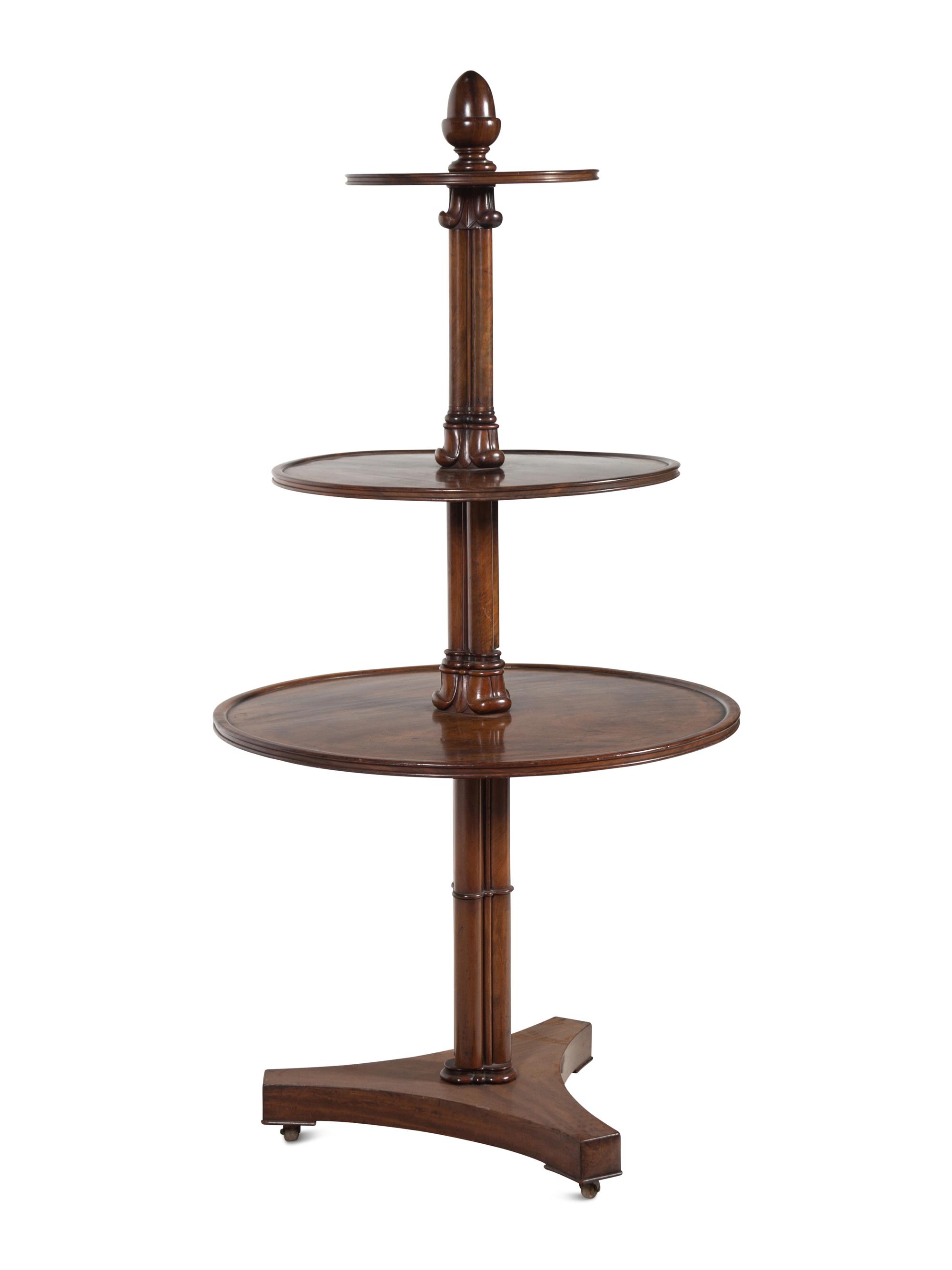 A George III Gothic Style Mahogany Dumbwaiter in the Style of Ince and Mayhew