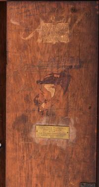 An American Mahogany Brass-Mounted, Inlaid and Carved Mahogany Tall Case Clock