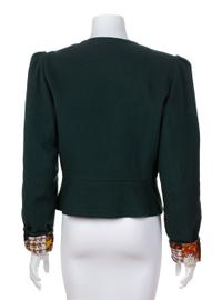 An Hermès Vintage Green Wool Cashmere Reversible Jacket, Size 42.