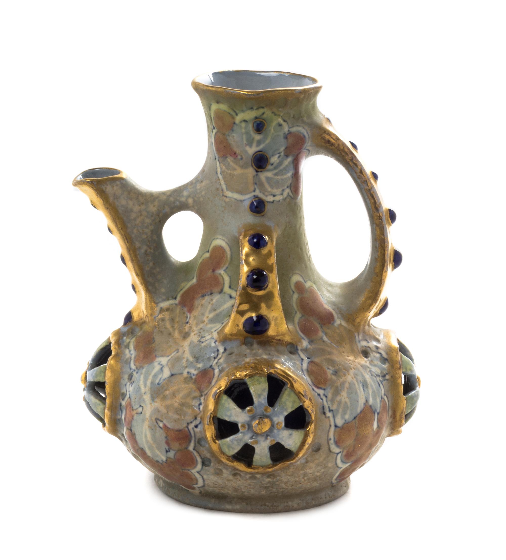 An Amphora Pottery Ewer Height 7 inches. — RIESSNER, STELLMACHER & KESSEL, TURN-TEPLITZ