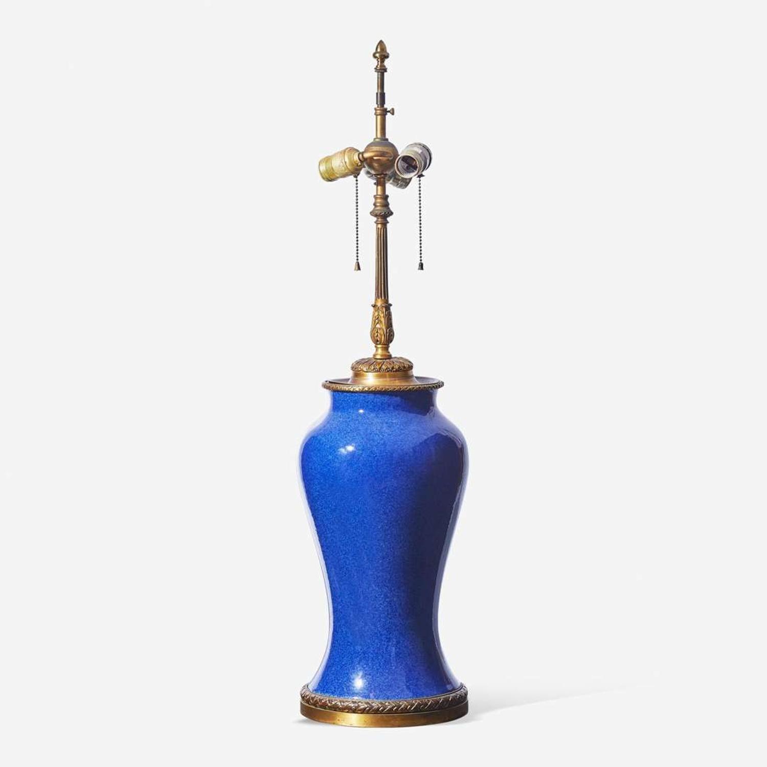A gilt-bronze mounted blue glazed porcelain vase mounted as a lamp Edward F. Caldwell & Co. (active 1895-1959), New York, NY, early 20th century