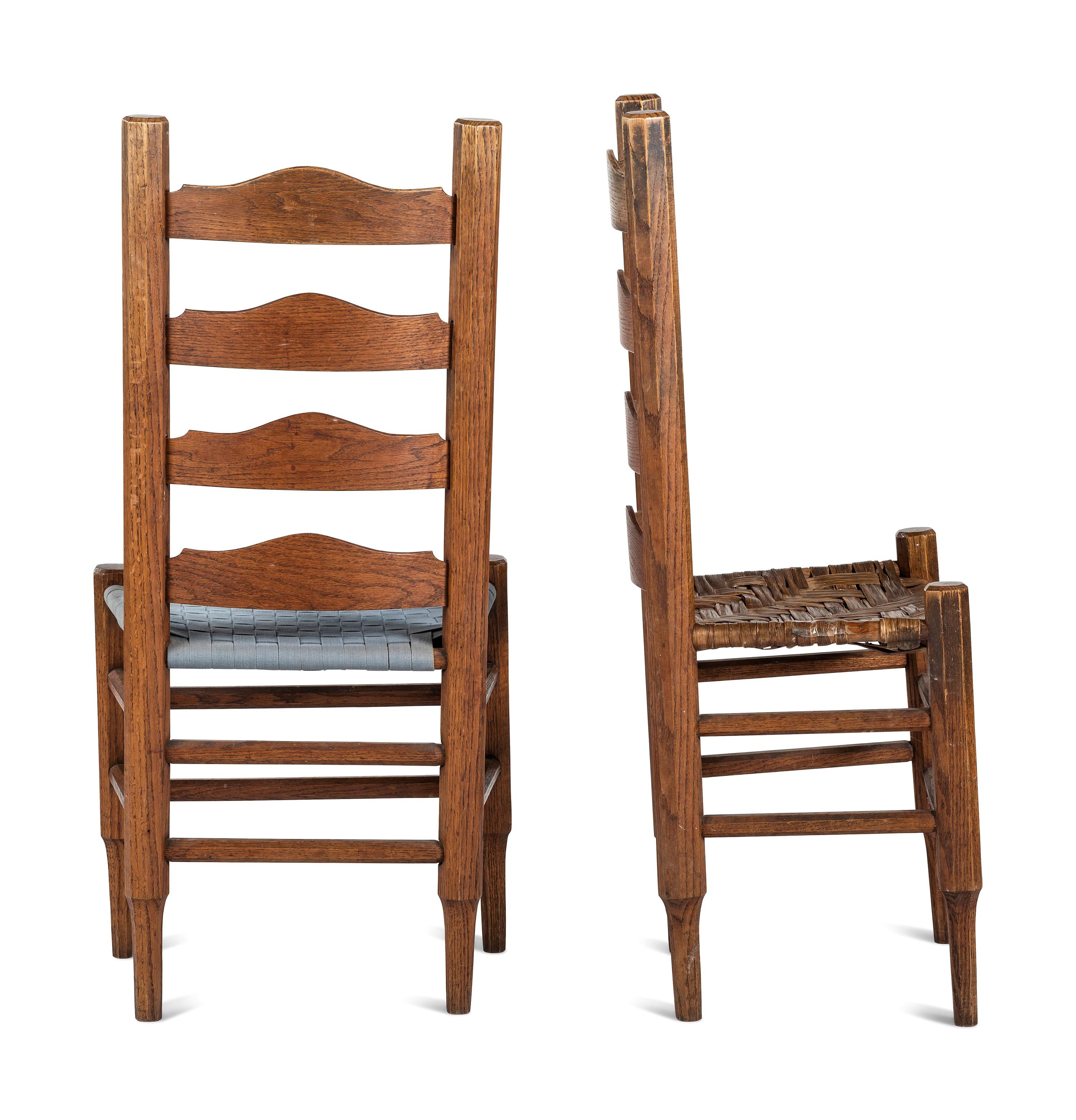 Chester Cornett (Kentucky, 1912-1981), Two Oak Chairs and Footstool