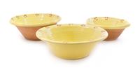 Three Italian Glazed Terra Cotta Bowls Diameter of first 14 inches. — 20TH CENTURY