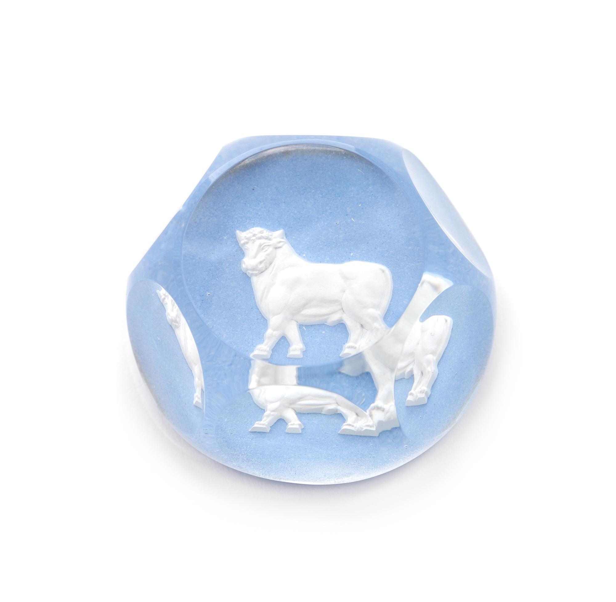 Baccarat, , a zodiac sulphide paperweight