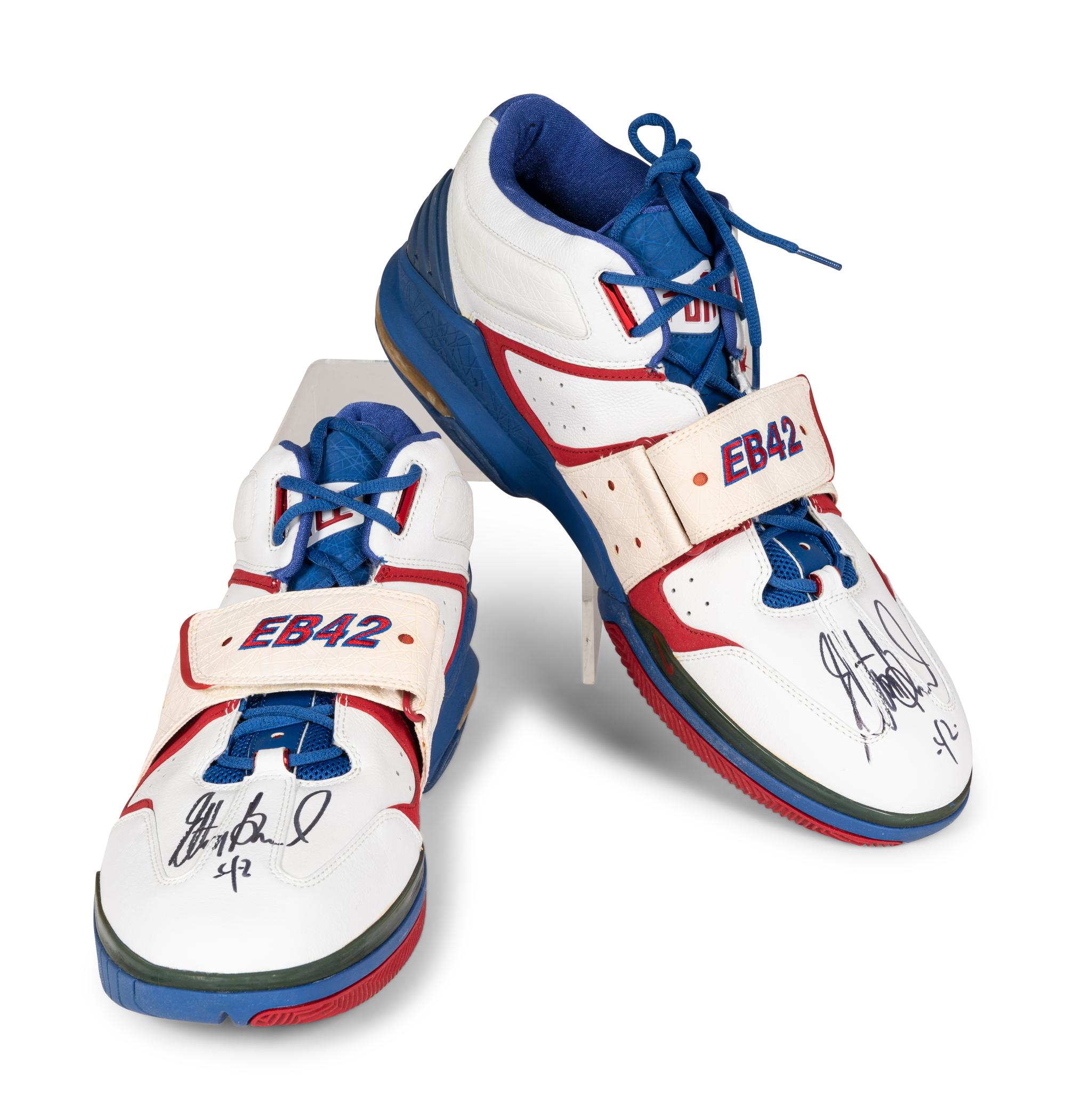 A Pair of Elton Brand Game Issued Signed Autograph Nike Air Force Basketball Shoes Gifted Directly From Brand (EB42 Personal Edition),