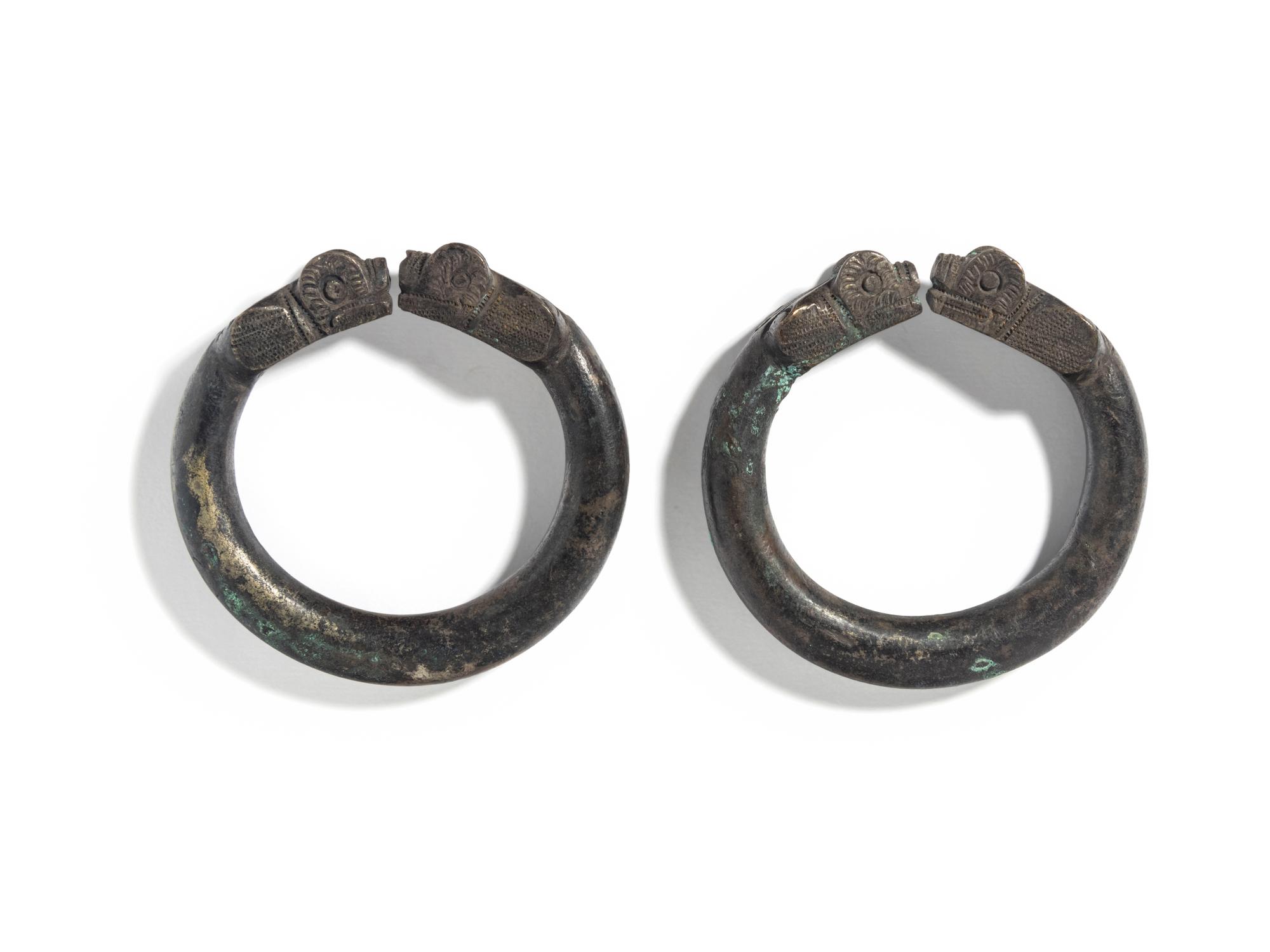 A Pair of North Greek Silver Snake Bracelets
