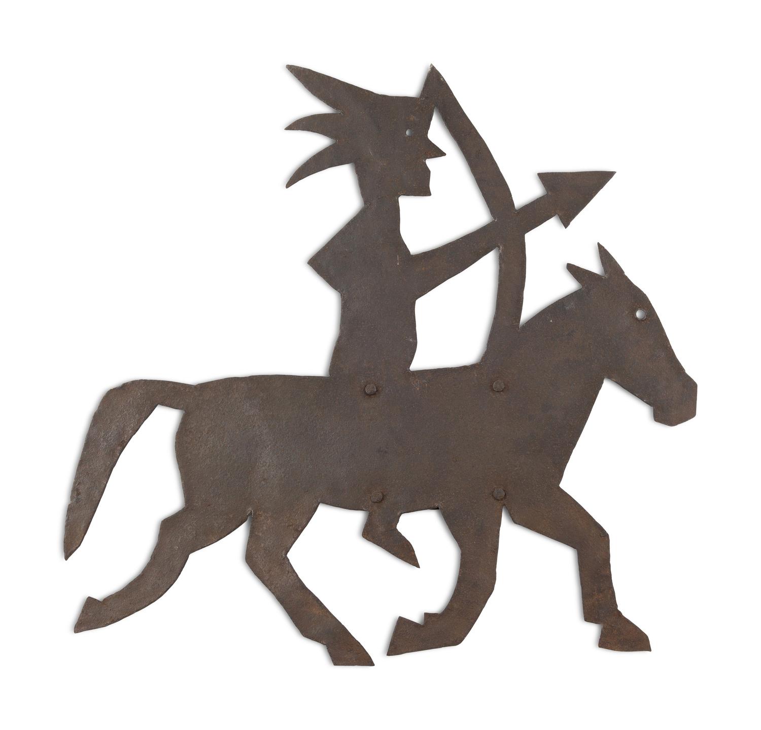 A Cut Sheet Iron Indian Chief Weathervane