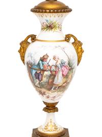 A Gilt Bronze Mounted Sèvres Style Porcelain Vase Mounted as a Lamp