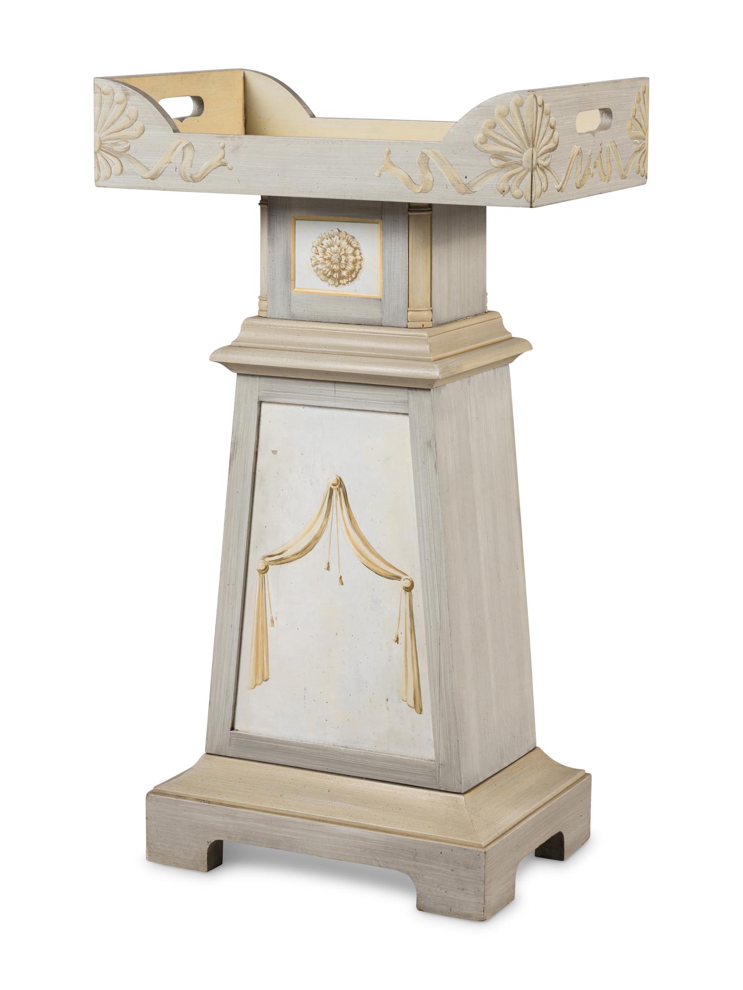 A Set of Four Swedish Neoclassical Style Pedestal Serving Tables
