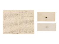 LINCOLN, Mary Todd (1818-1882). Autograph letter signed ("Mary Lincoln"), to Mrs. Sallie Rudd Alexander, with an envelope free-franked by Lincoln ("A. Lincoln"), Washington, D.C., 13 March 1864.