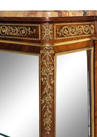 A Louis XV Style Gilt Bronze Mounted Kingwood Marble-Top Vitrine