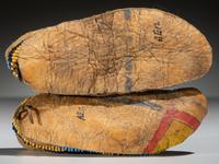 Sioux Child's Beaded Buffalo Hide Moccasins