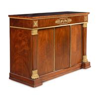 An Empire Style Gilt Bronze Mounted Mahogany Side Cabinet